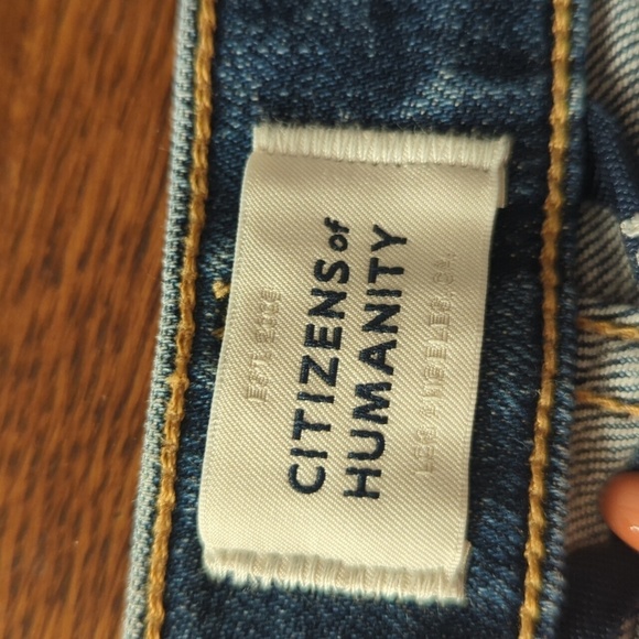 Citizens Of Humanity Blue Straight Jeans "Emerson' Busted Knee Button Fly W24 - Picture 2 of 10